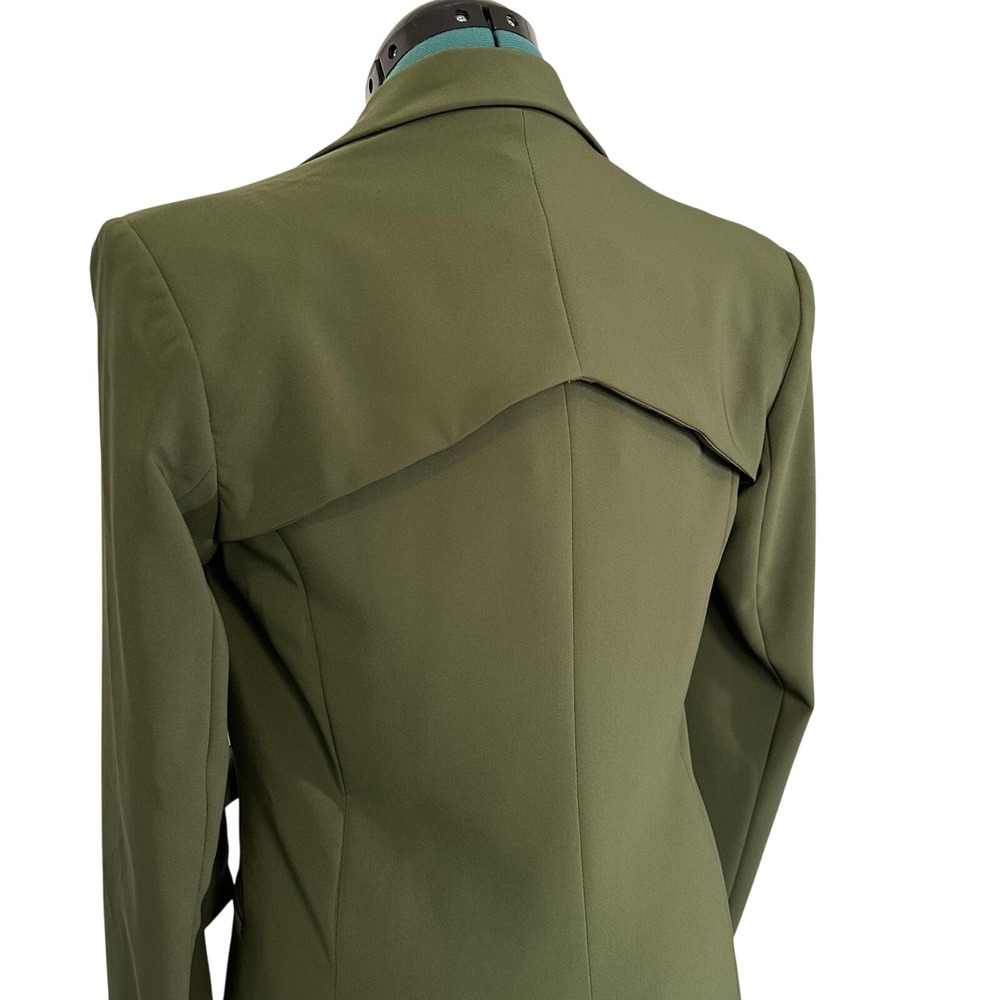 LITA by Ciara Blazer Womens XS Olive Green Belted D-Ring Jacket Made Italy LS7-1 - Picture 7 of 12